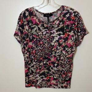 Isabel Marant Multicolor Abstract Short Sleeve Linen Top